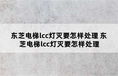 东芝电梯lcc灯灭要怎样处理 东芝电梯lcc灯灭要怎样处理